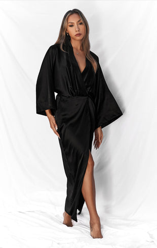 THE SILK CLASSIC DRESS - BLACK – All Things Golden