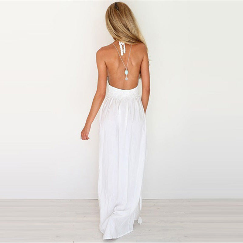 long white flowing beach dress