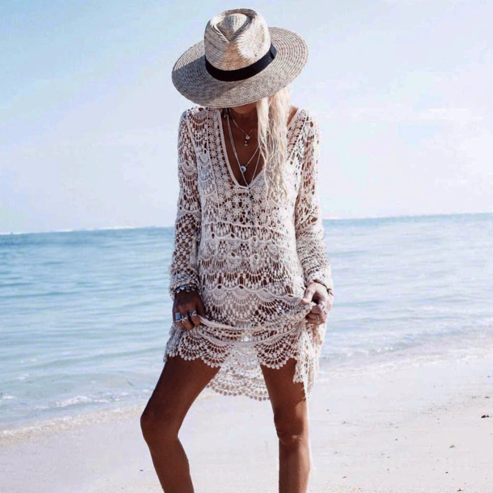 knitted beach cover up