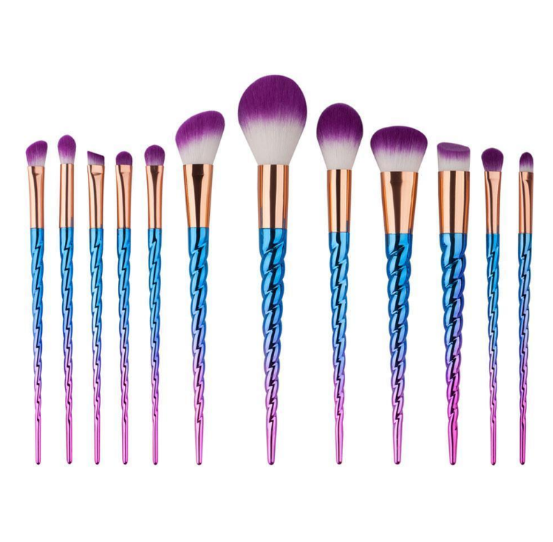 purple makeup brushes