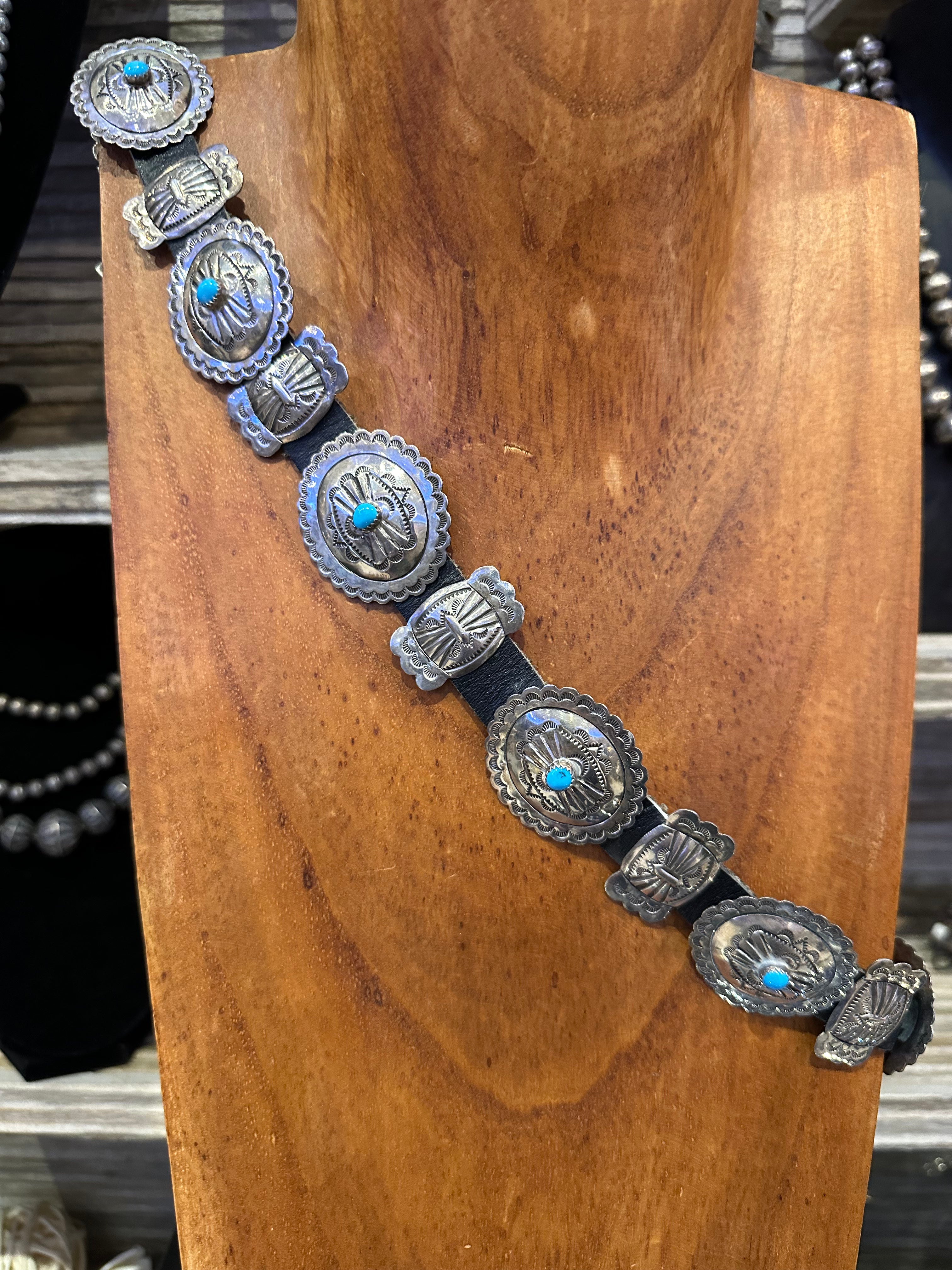 Old Pawn Concho Turquoise Belt