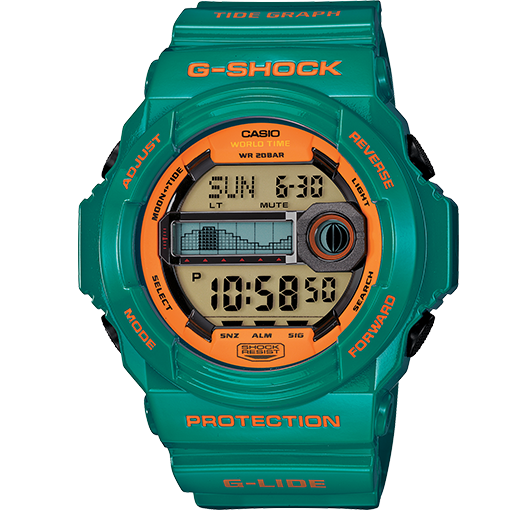 casio orange digital watch