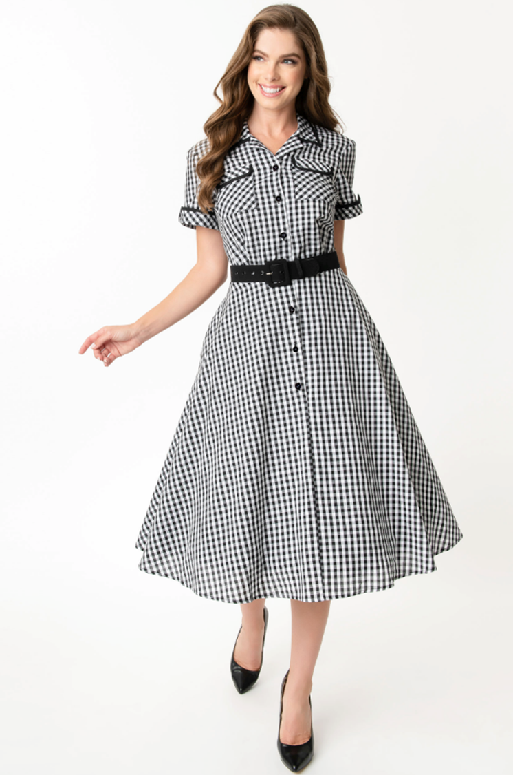 Black & White Gingham Ethel Swing Dress - Lucille Ball Desi Arnaz Museum