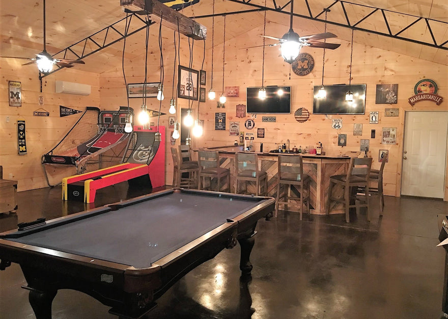 Create A Cool Man Cave Garage Man Cave Ideas Game Room Furniture