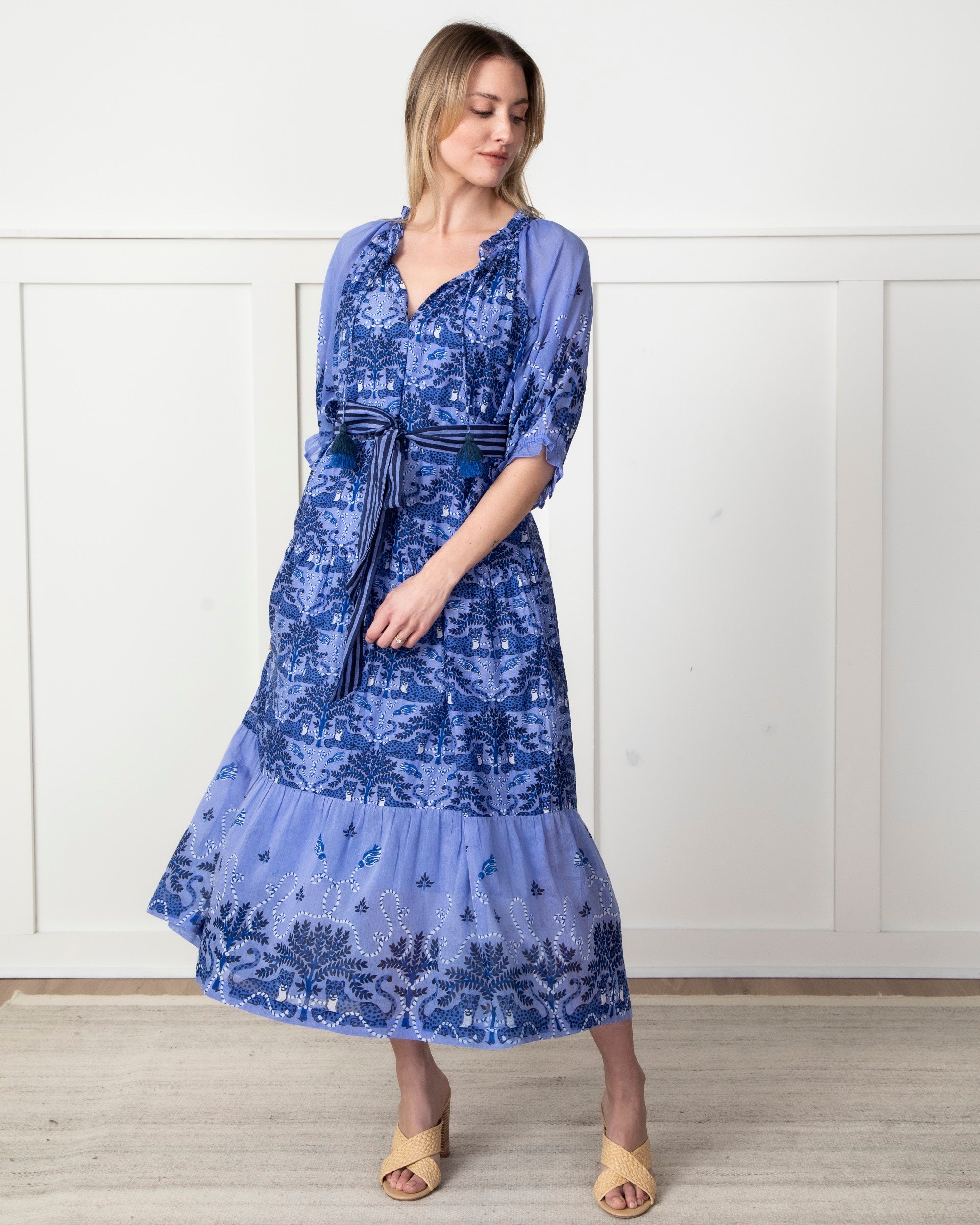 Charming Cheetahs - Vibrant Voyage Dress - Blue Hibiscus