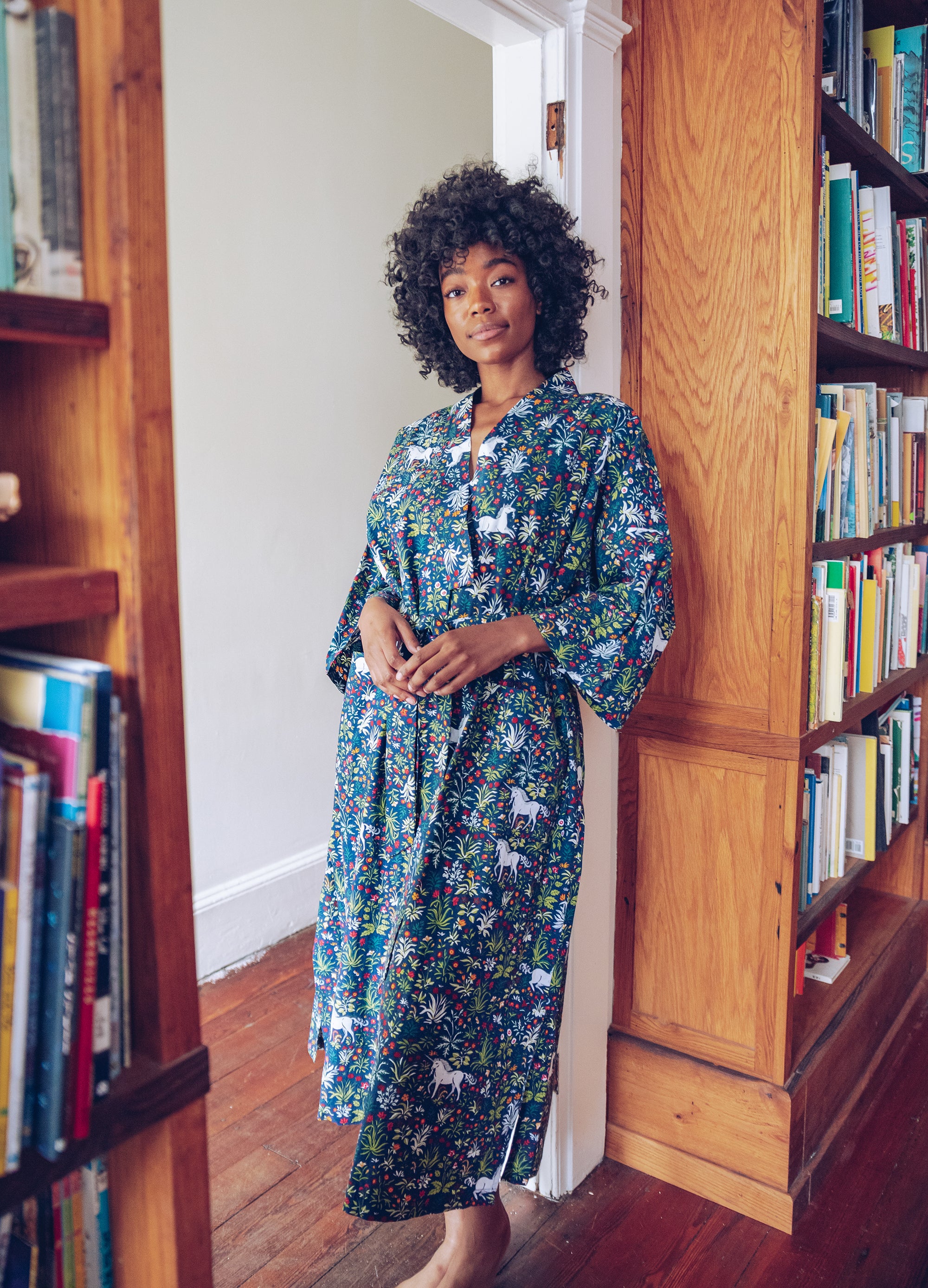 Printfresh | Unicorn's Garden Indigo Unicorn Printed Robe