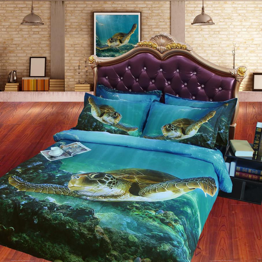 Digital Print Hd Modal Sheets 3d Sea Turtle Cover Set Without Comfort