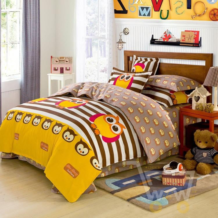 Queen Owl Comforter Cover Full Bedding Queen Size 200x230 Cm