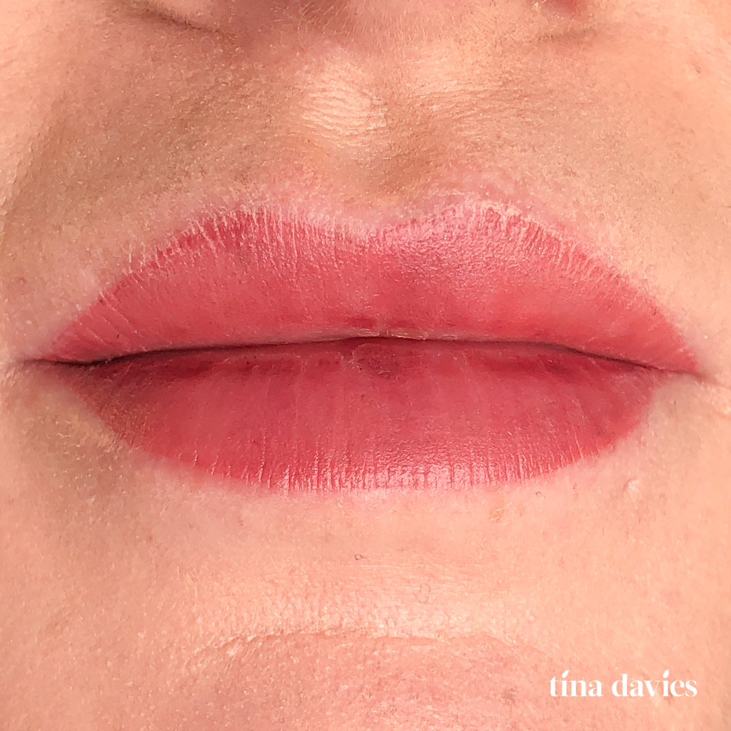 Tina Davies I Love Ink Lip Blush Procedure Photo Healing Process