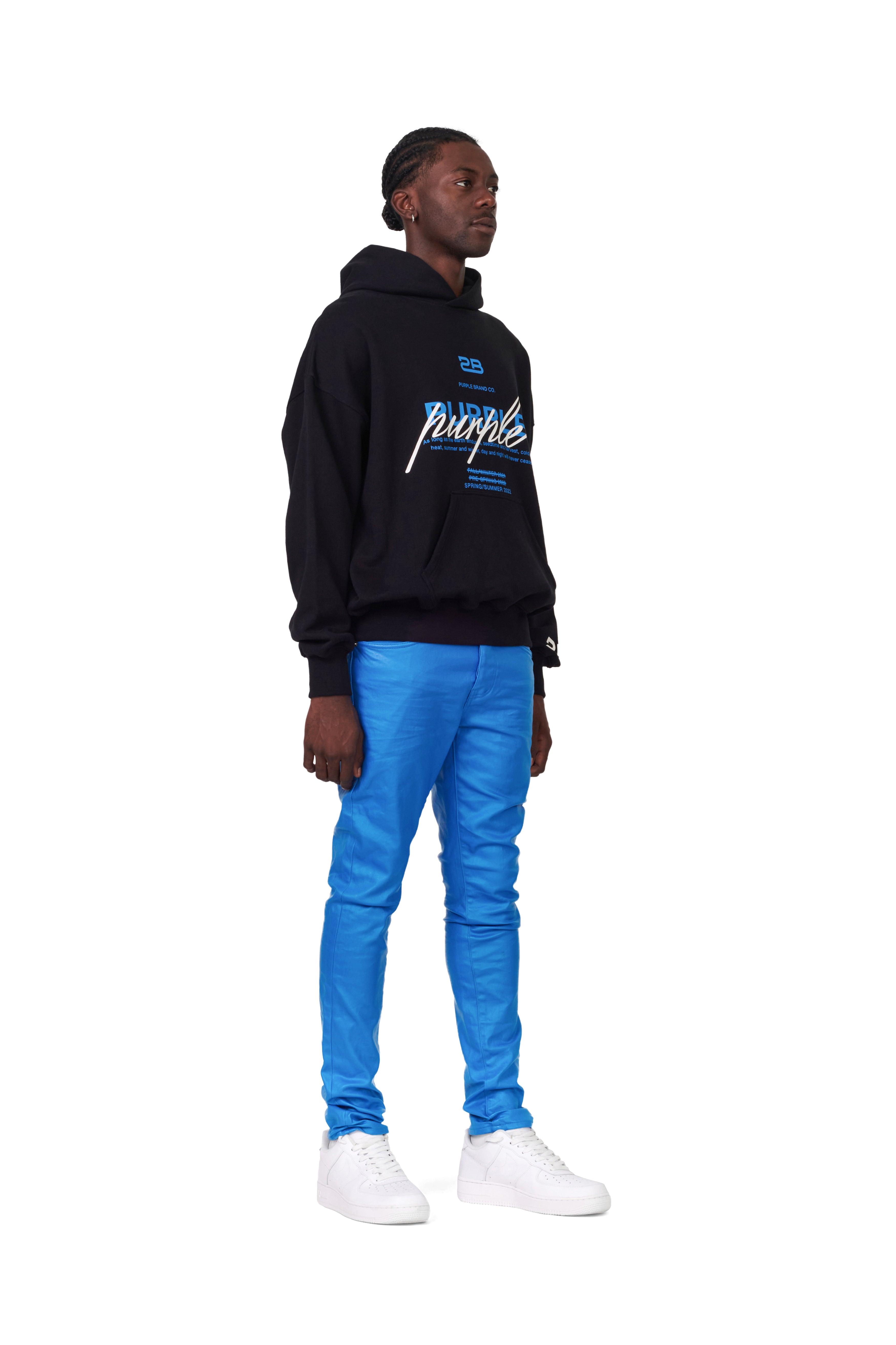 purple brand hoodie blue