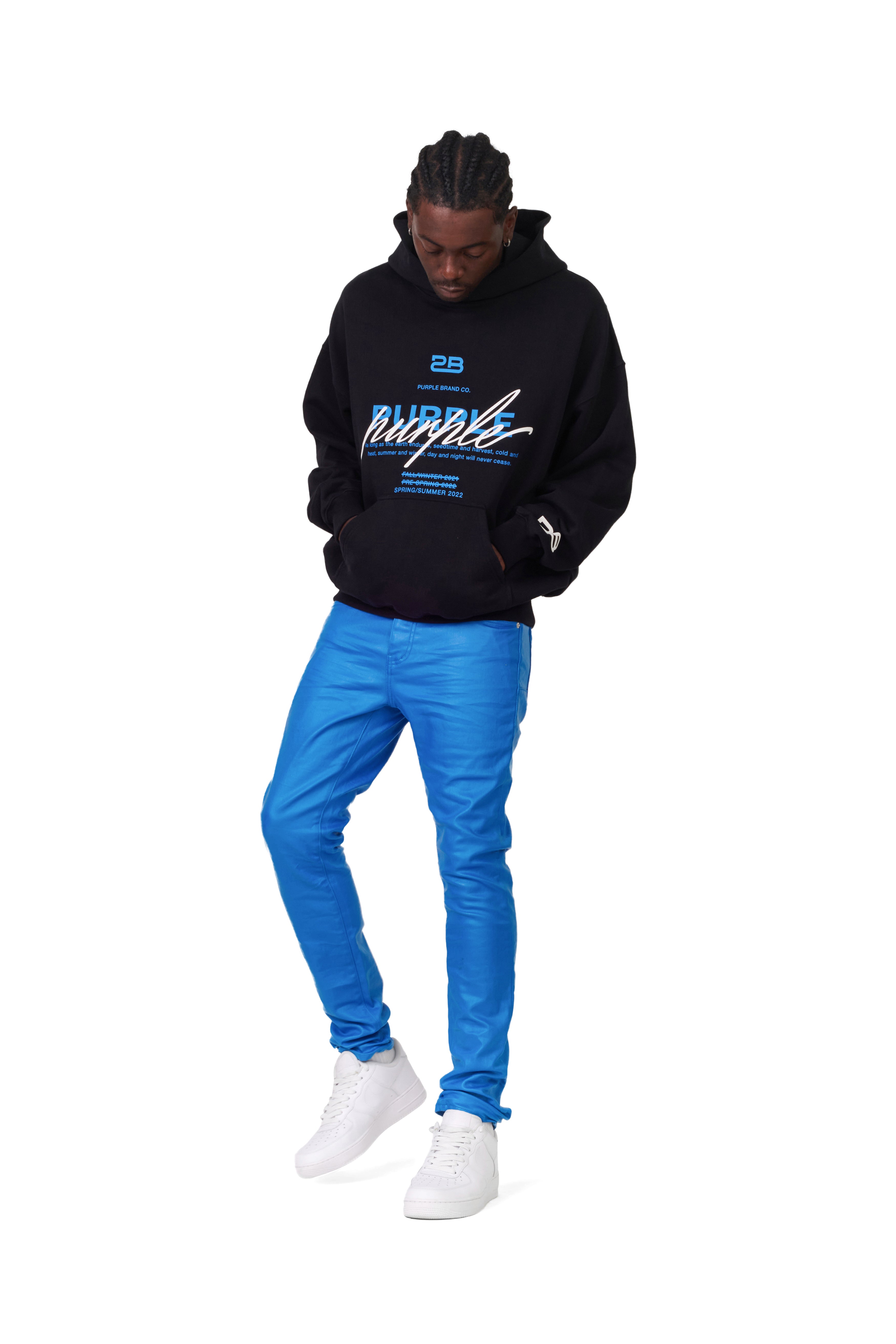 purple brand hoodie blue