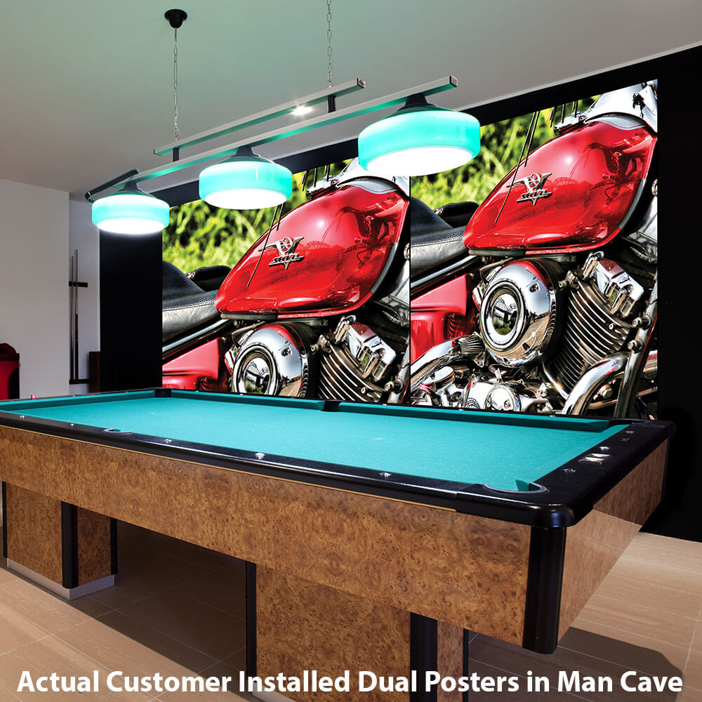 Actual Customer Installed Twin Posters in Man Cave