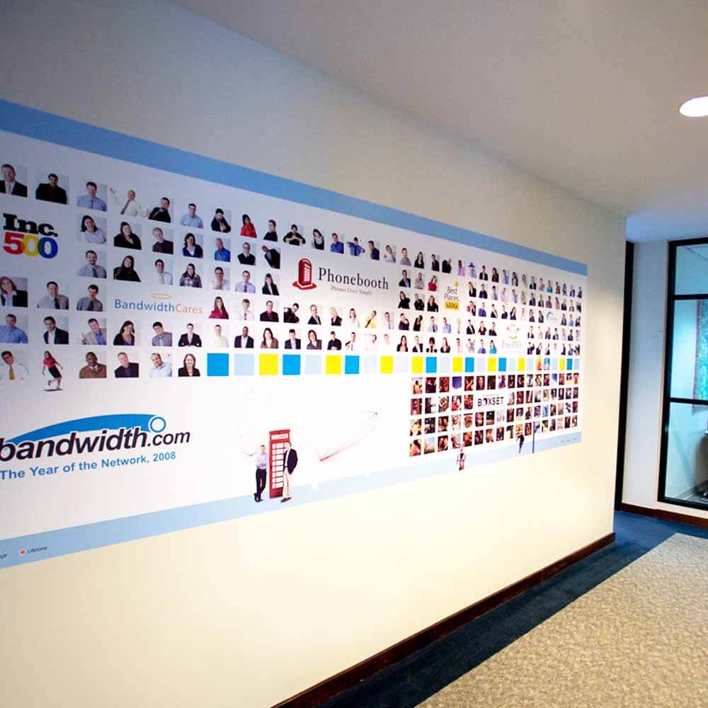 Bandwidth.com Company Personnel Wall Decal Installed