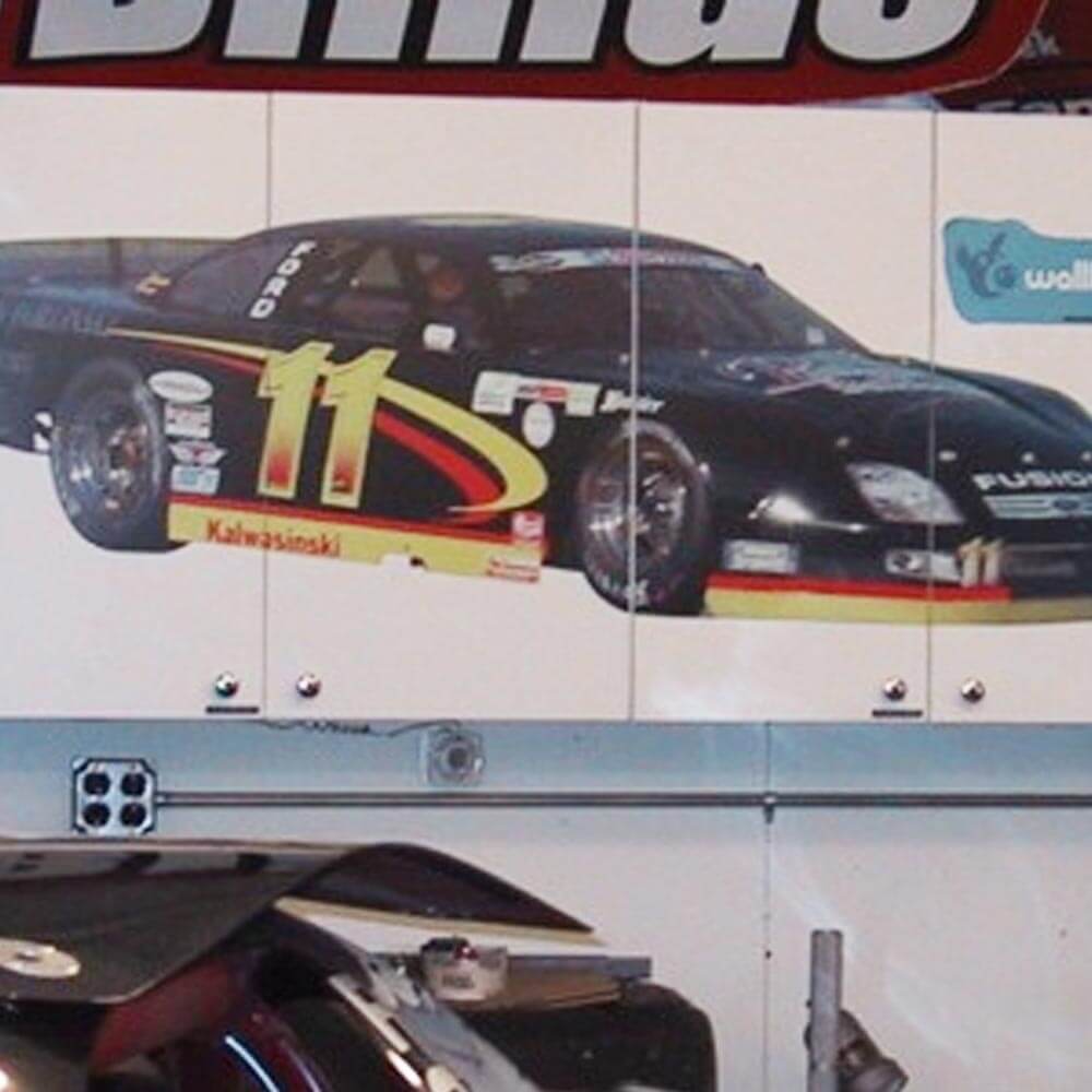 Custom Installed Racecar Photo-Tex Fabric Wall Decal | Wallhogs