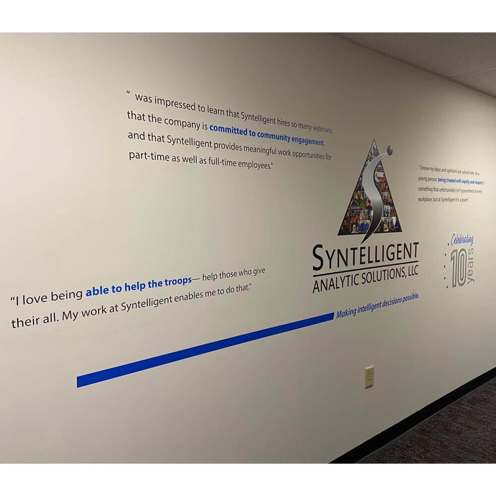 Syntelligent Analytic Solutions Wall Decal Installed
