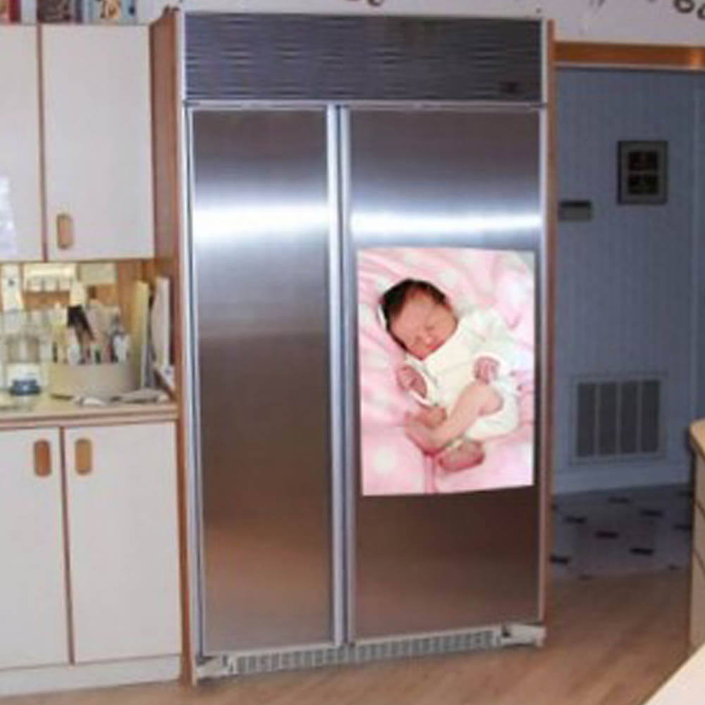 Customer Installed Photo Wall Decal on Refrigerator | Wallhogs