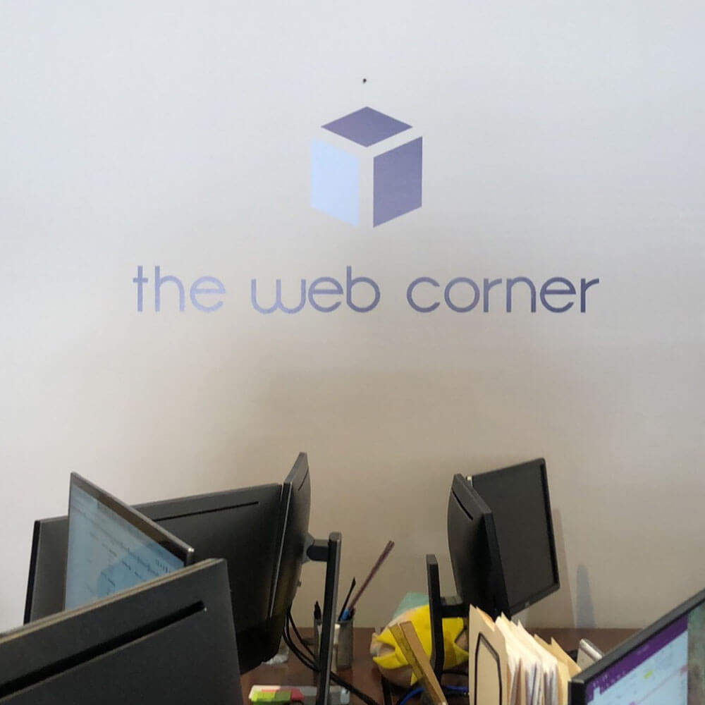 The Web Corner Wall Decal Installed