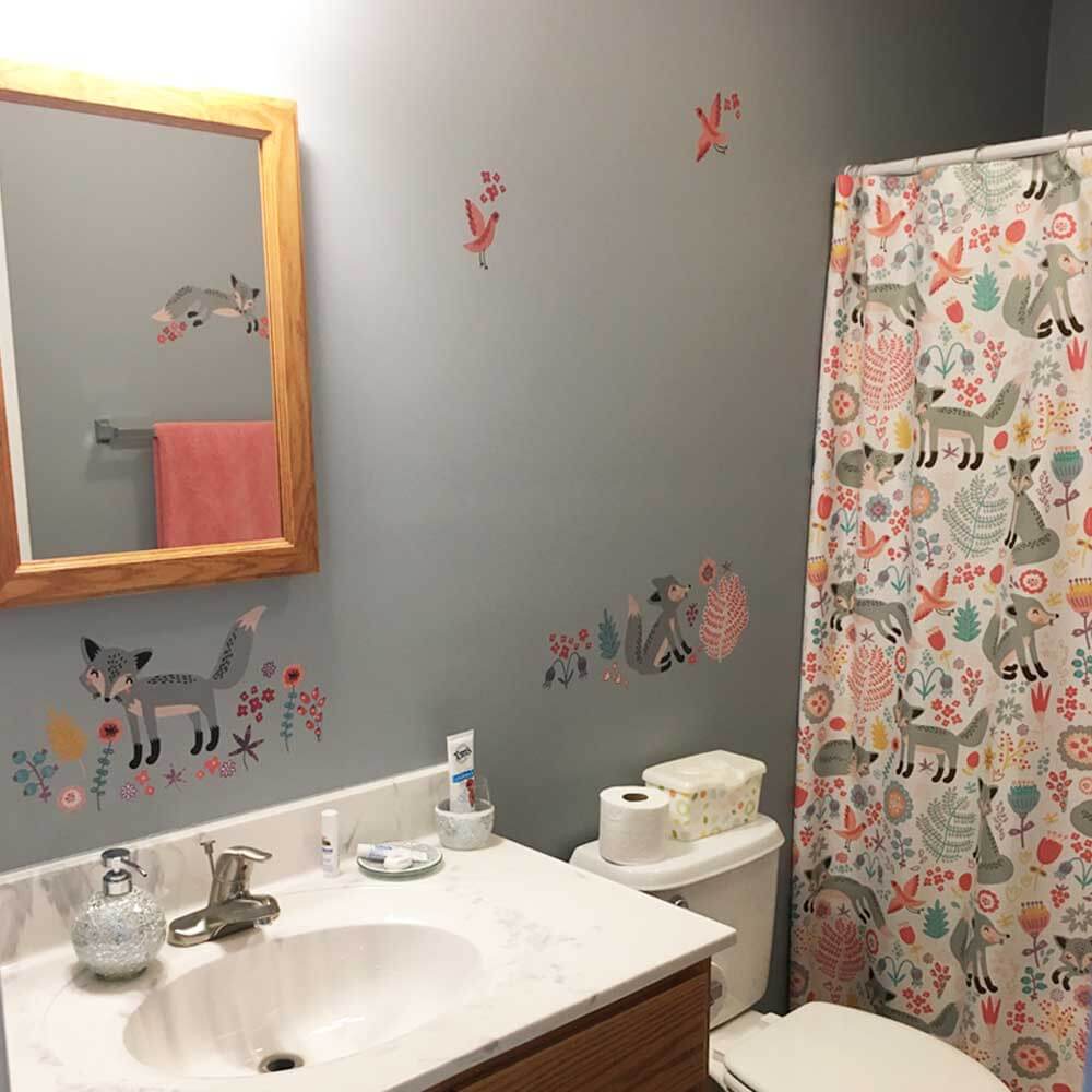 Customer Installed Bathroom Wall Decals | Wallhogs