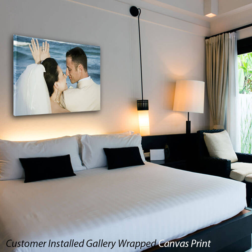 Actual Customer Installed Wedding Canvas in Bedroom