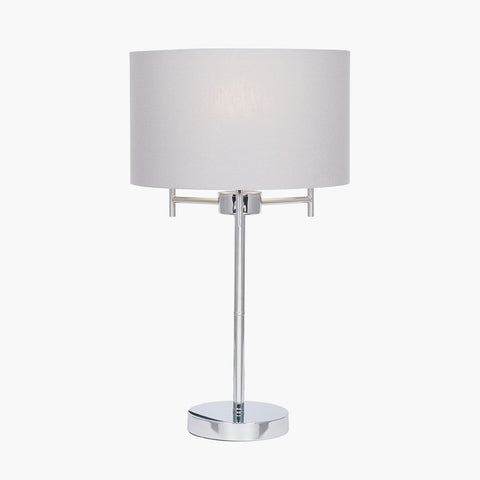 Silver 3 Light Metal Table Lamp for sale - Woodcock and Cavendish