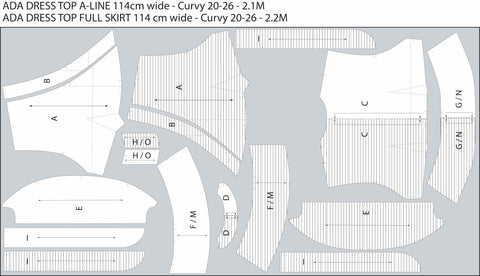 Ada Top - Curvy 20-26 - 114cm Layplan