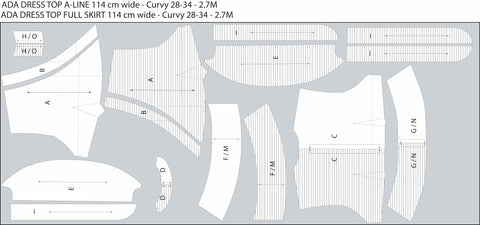 Ada Top - Curvy 28-34 - 114cm wide layplan