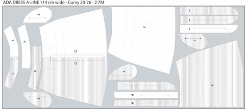 Ada Skirt - Curvy 20-34 - 114cm Layplan