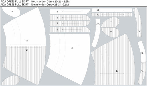 Ada Skirt - Curvy 20-34 - 140cm Layplan