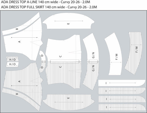 Ada Top - Curvy 20-26 - 140cm layplan