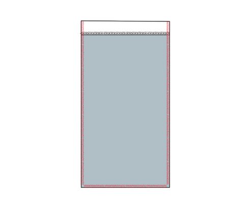 Illustration of a fabric pocket with the raw edge neatened