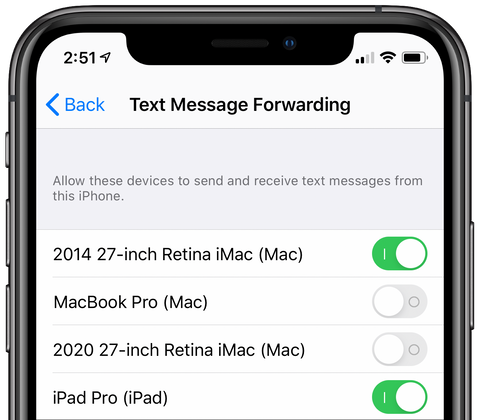Forward text messaging