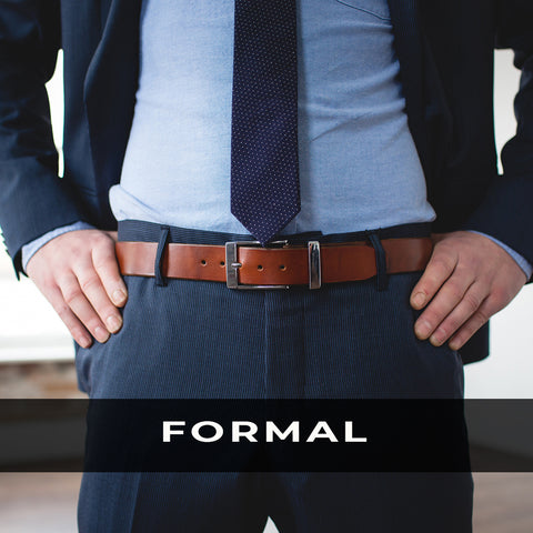 Mens Formal Brown Leather Belt