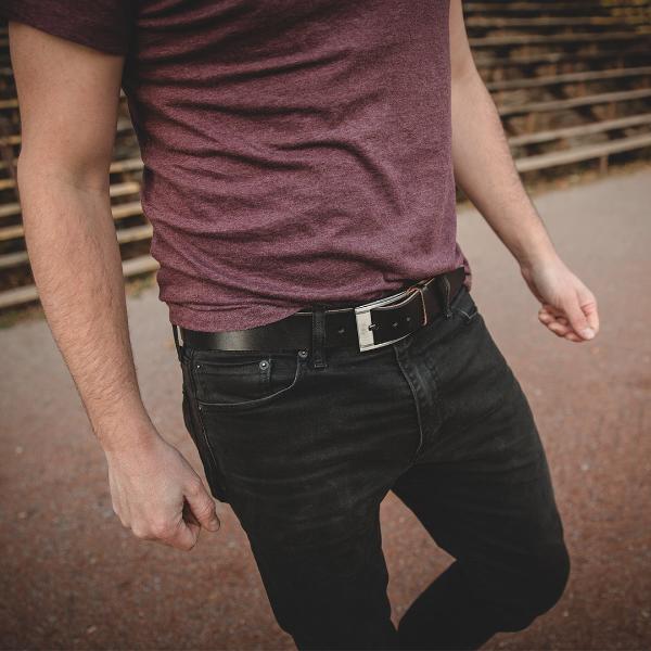 mens black casual belt