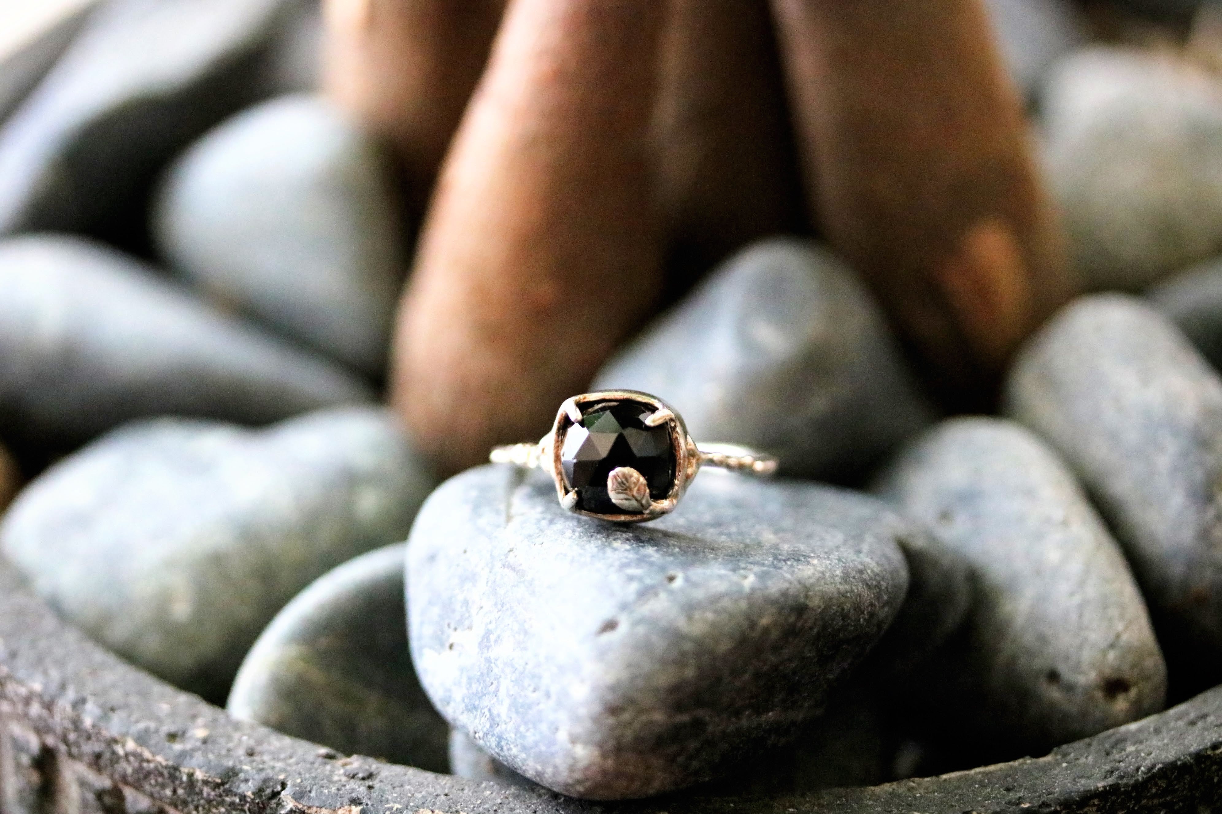 Talisman Silver Ring with Black Rutile Quartz – Pigeon Dynamite