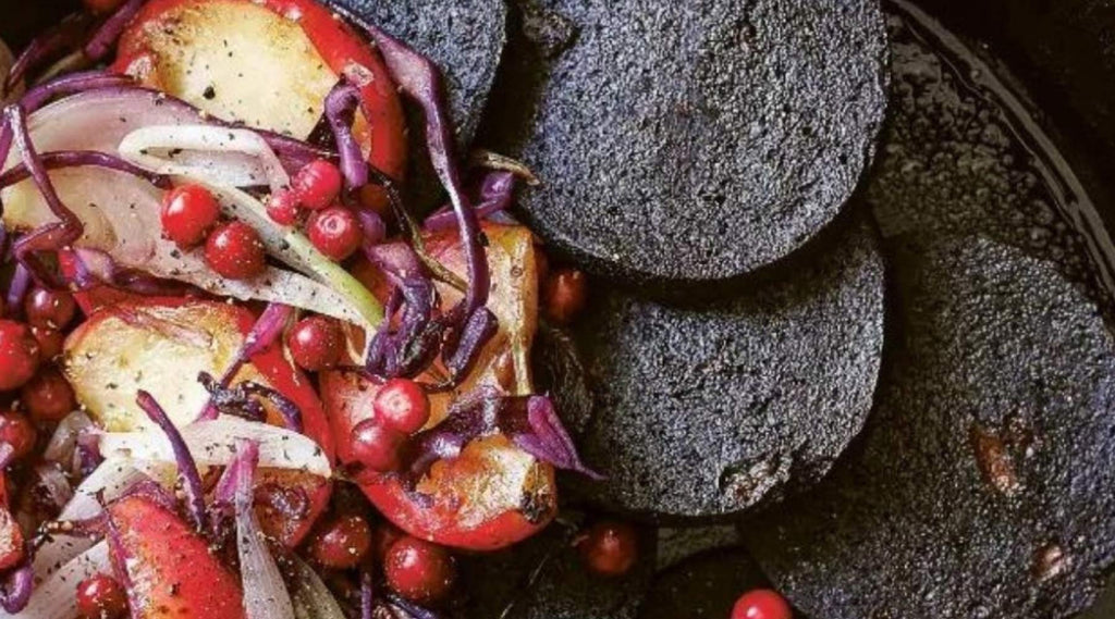 Blood sausage with lingonberries