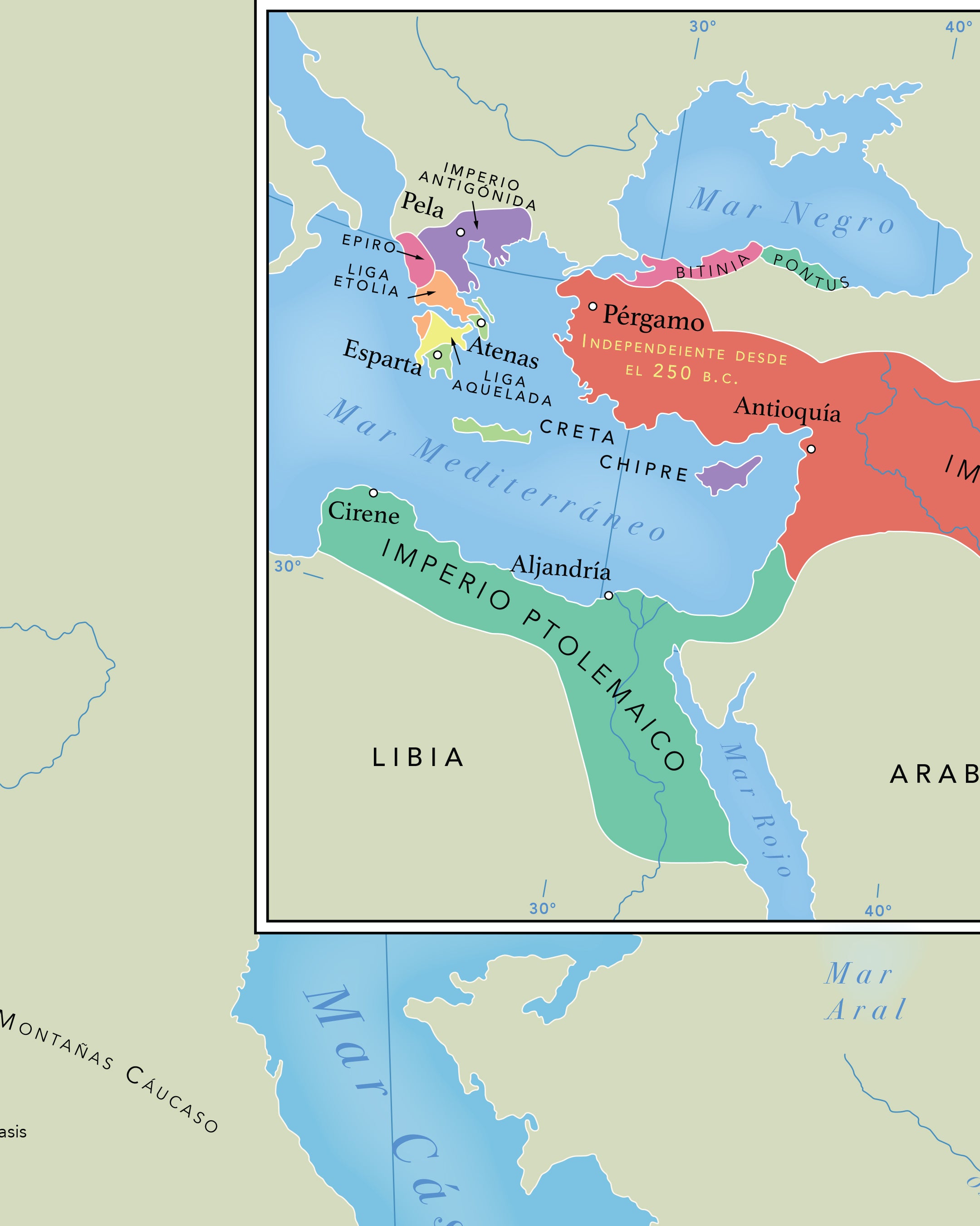 Mapa Del Imperio De Alejandro Magno Lámina Mappin 5875