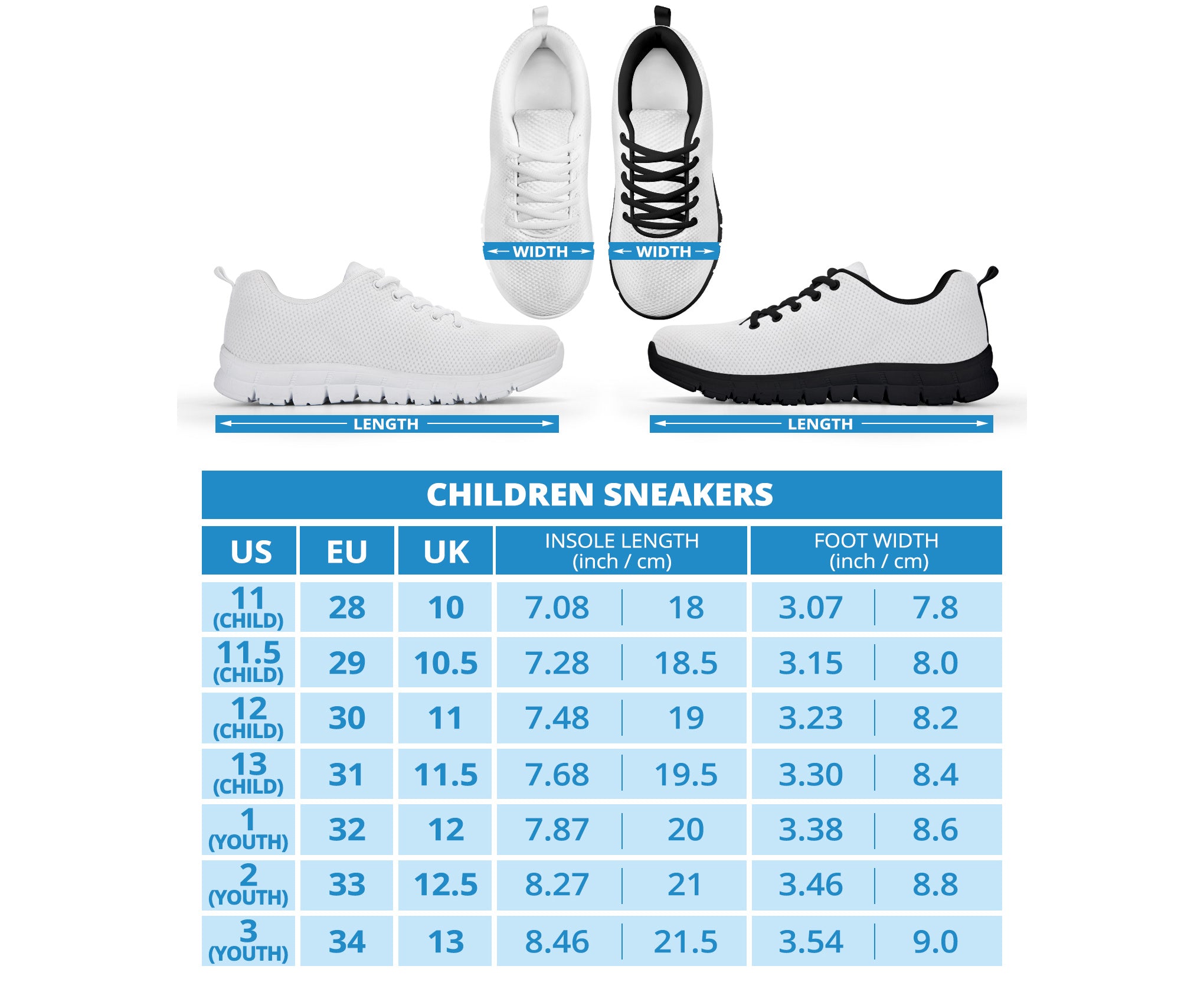 Size Chart - Running Shoes | Designs by MyUtopia Shout Out