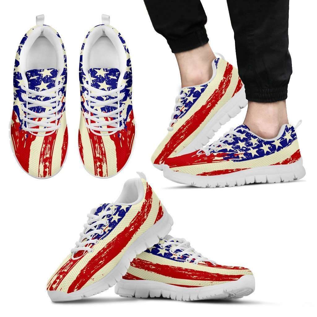 4th of July Waving U.S. Flag Running Shoes – Designs by MyUtopia Shout Out