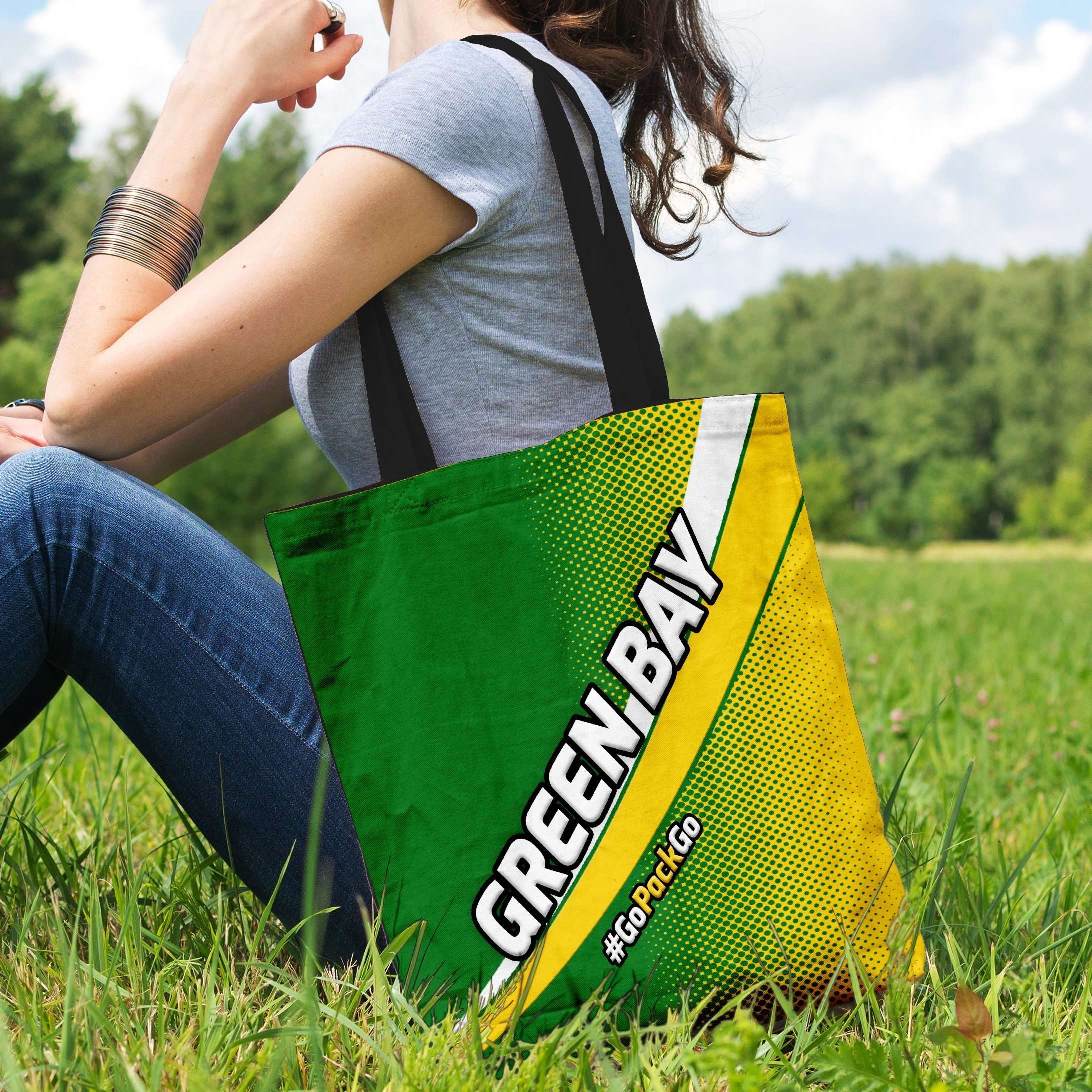 #GoPackGo Green Bay Fan Fabric Totebag Reusable Shopping Tote