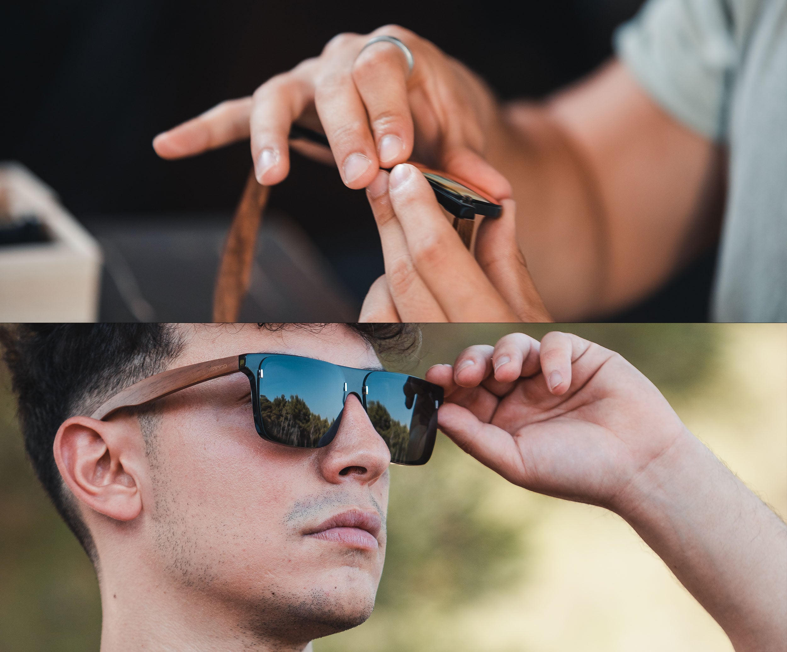 Its very easy to change lenses on our Eyewood sunglasses.