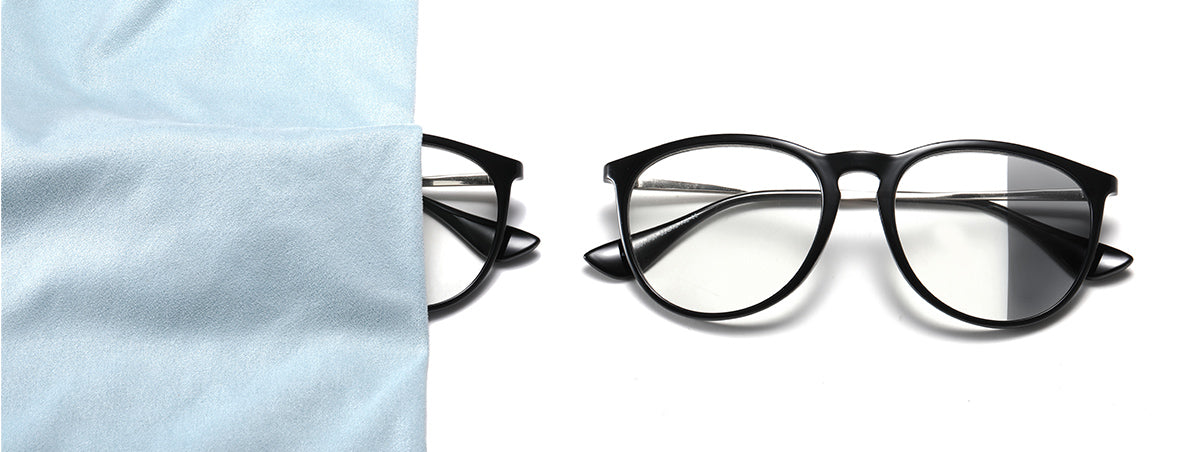 Nano anti blue-light glasses with photochromic lenses half lens.