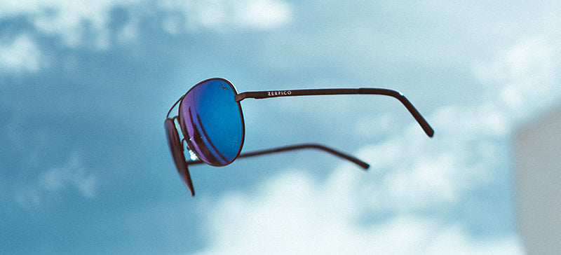 A classic aviator model made of titanium.