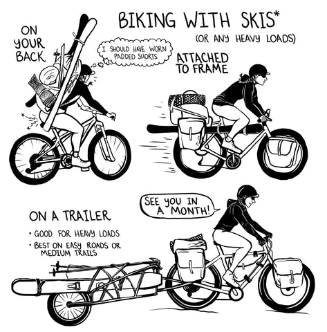 How to Bike with Skis