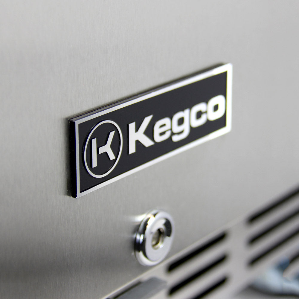 Kegco 24" Wide Dual Tap Stainless Steel Built-In Left Hinge Kegerator with Kit - HK38BSU-L-2 - Wine Cooler City
