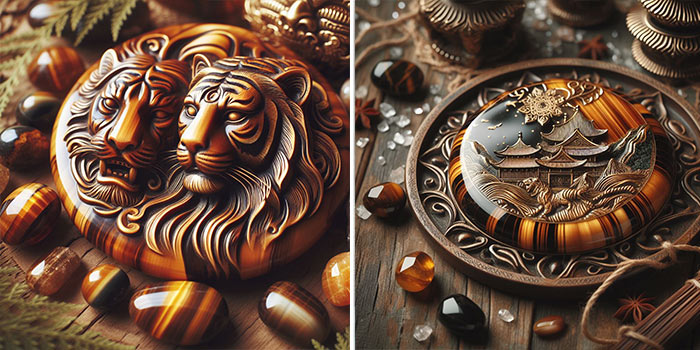 Stunning tigers eye crystal designs tigers head