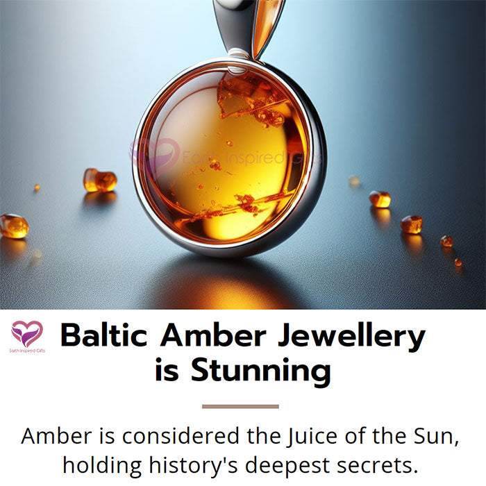 baltic amber jewellery sterling silver round gem