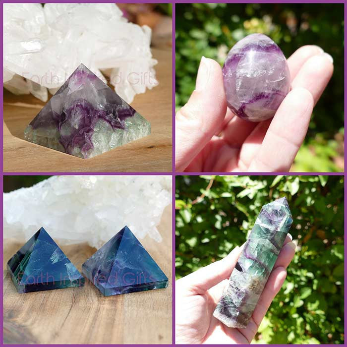 rainbow Fluorite with green and purples