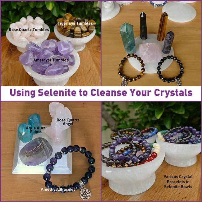 selenite cleansing plates to cleanse crystals