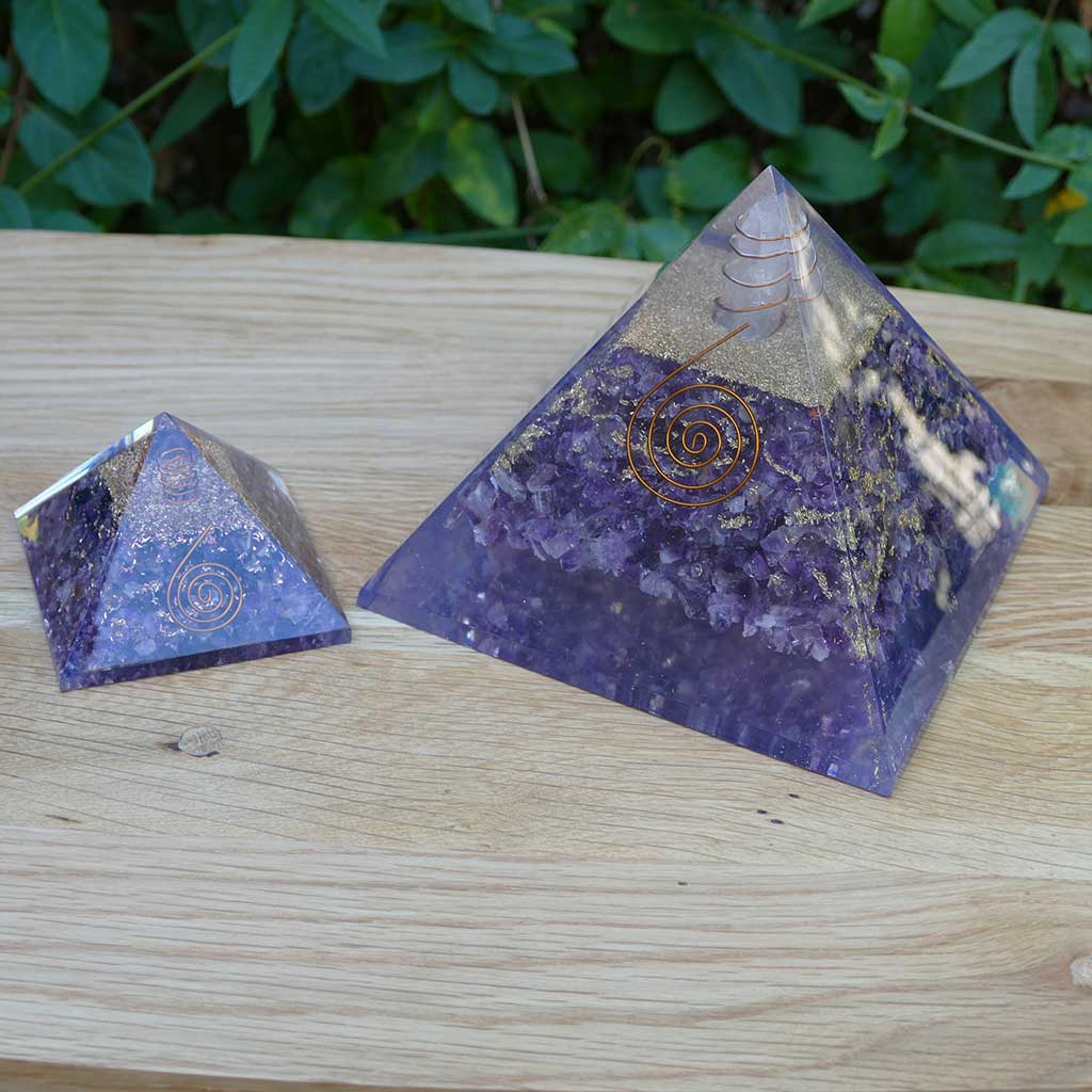 Orgonite Pyramids with Amethyst Crystals - Earth Inspired ...
