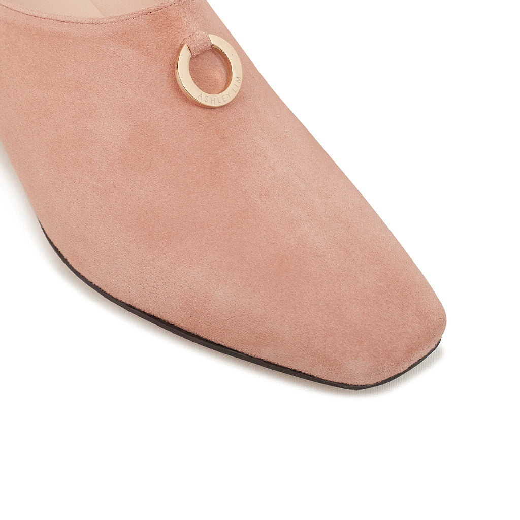 blush pink suede shoes